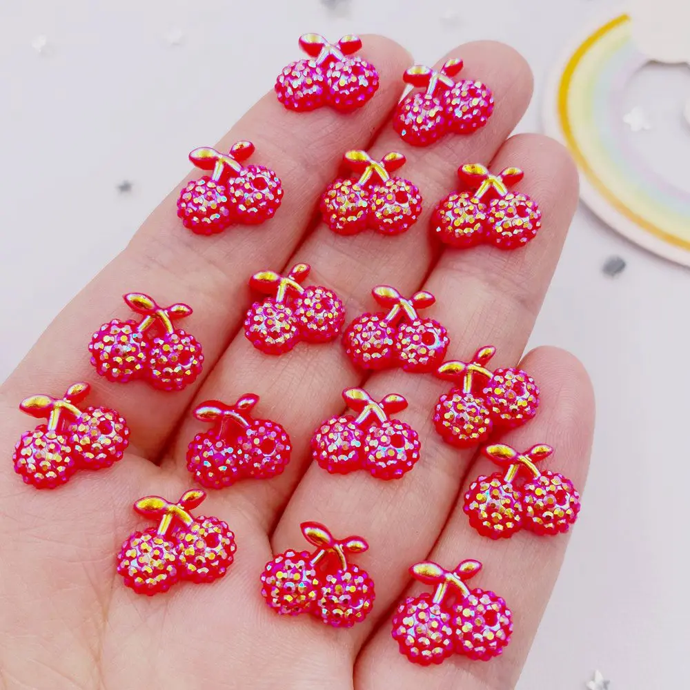 50 шт. AB каучуковая Милая Мини кристаллическая красная вишневая арт аппликация