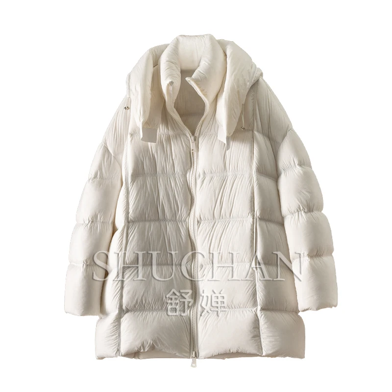 Puff 0 Давление дизайнерская куртка на гусином пуху 90 с капюшоном женское зимнее