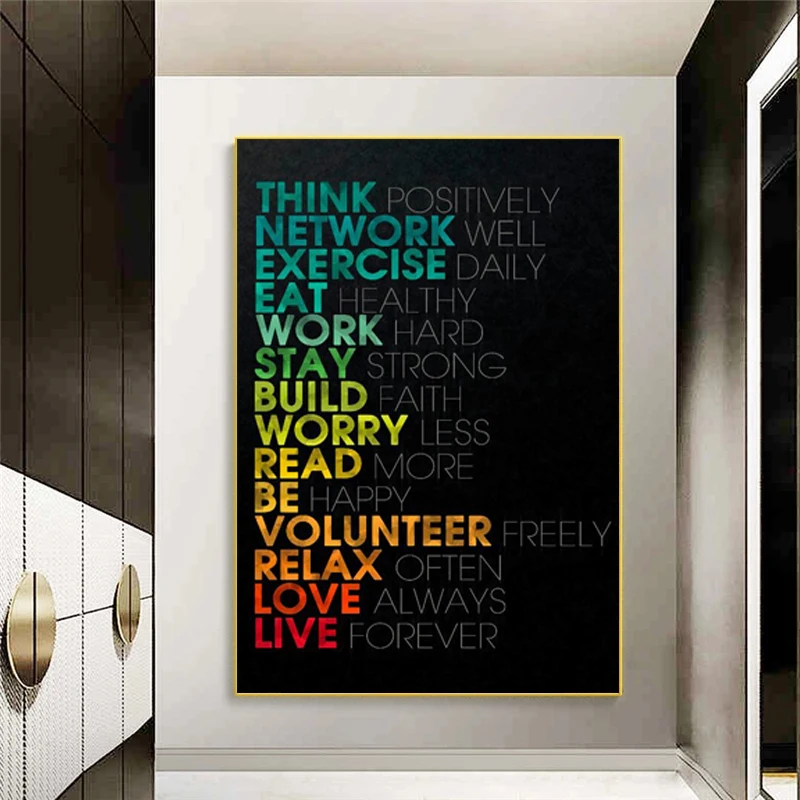 

Nordic Inspirational Quote Art Canvas Painting Motivational Entrepreneurs Wall Art Poster Prints Wall for Office Wall Decor