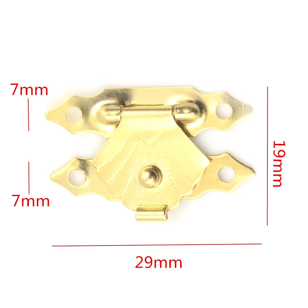 

10pc Jewelry Gift Box Decorative Hasp Latch Mini Antique Iron Sheet Wooden Case Hasp For Home Finuture Buckle Clasp Lock