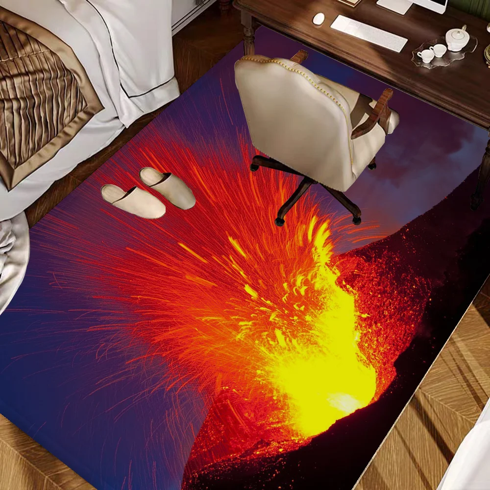 Volcanoes Hallway Carpet Retro Multiple Choice Living Room Kitchen Rug Non-Slip Welcome