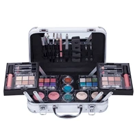 duer lika carry professional 24 color eyeshadow blush makeup train case with pro makeup and reusable aluminum case