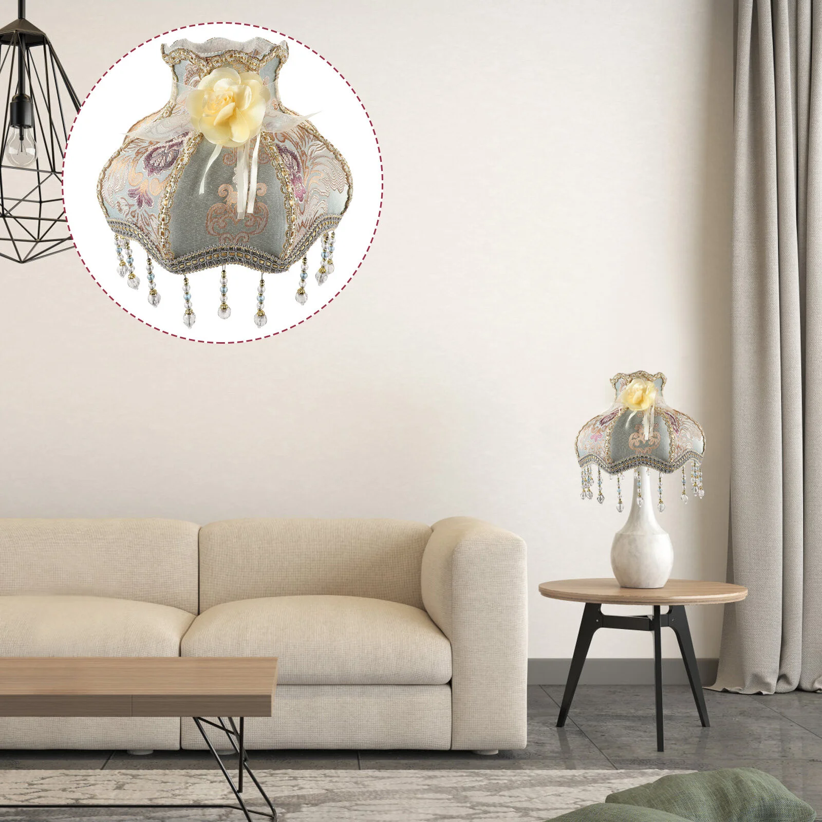 

Protective Cloth Lamp Shade Drum Pendant Light Jewellery Accessories Old Fashioned