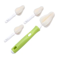 infant pacifier brush with 4pcs 360 degree rotation replacement head sponge bottle cleaning brush pacifier cleaner set wo