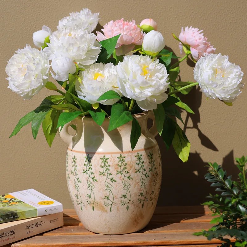

Japanese Style Minimalism Flower Vases Ceramic Vase Nordic Home Decor Desktop Vase Decoration Accessories Black and White Crafts