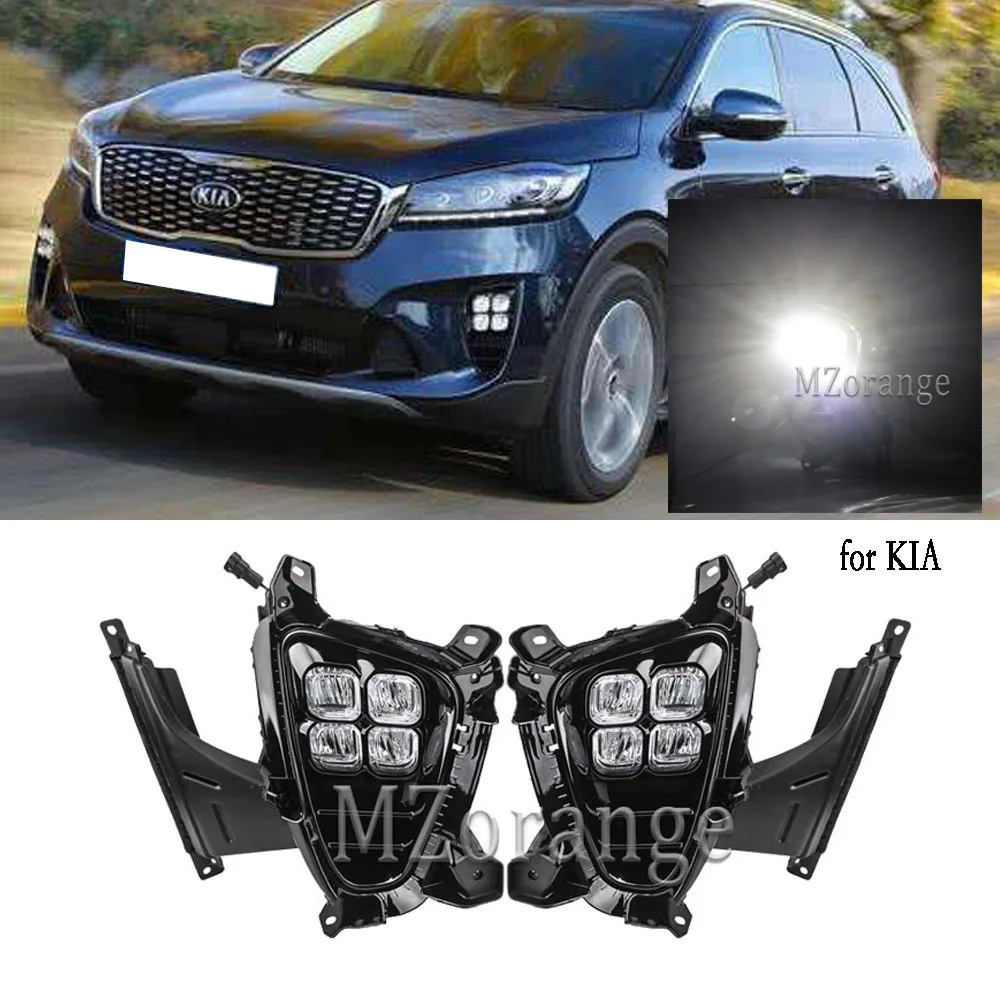 

LED DRL Daytime Running Light Headlight for Kia Sorento 2018 2019 2020 Led Fog Light fog lights LED Fog Lamp Cover Grille parts