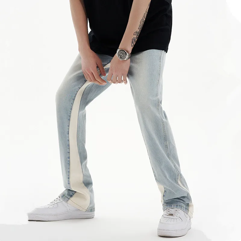 

2023 Y2K Fashion Washed Blue Baggy New Jeans Kpop Pants Men Clothing Straight Korean Casual Women Denim Trousers Vetements Homme