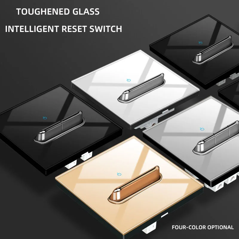 Настенный выключатель из закаленного стекла Европейская розетка самосброс