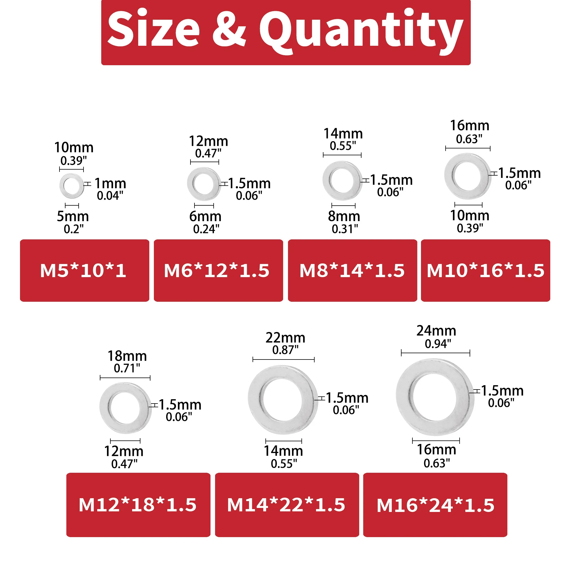 

100/50/30 шт. алюминиевая плоская шайба M5 M6 M8 M10 M12 M14 M16 кольцевая прокладка кольца уплотнение простая прокладка шайбы крепеж