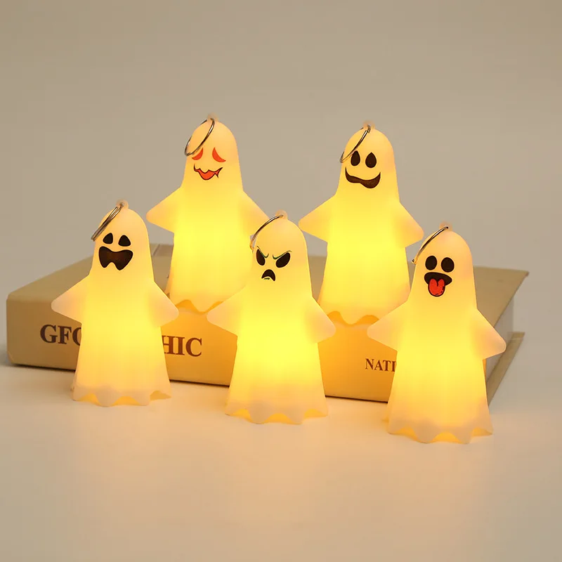 

5 Pcs/Set Halloween Ornament Cute Grimace Hanging Ghost LED Lantern Night Light Party Kids Birthday Gift Car Desktop Decoration