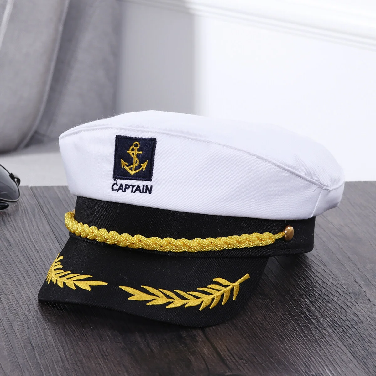 

Unisex Adjustable Yacht Ship Sailor Cap For Men Admiral Marine Costume Hat Cap Accessory