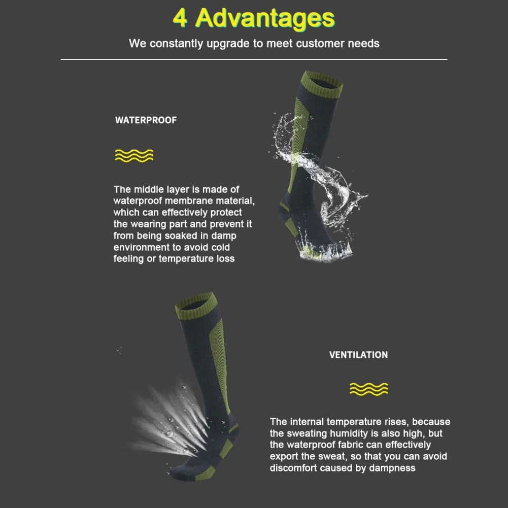 Waterproof Camping Cycling Ski Adventure Mountaineering Socks Warm Daily Hiking Wading Moving Stockings Outdoor Sports Socks