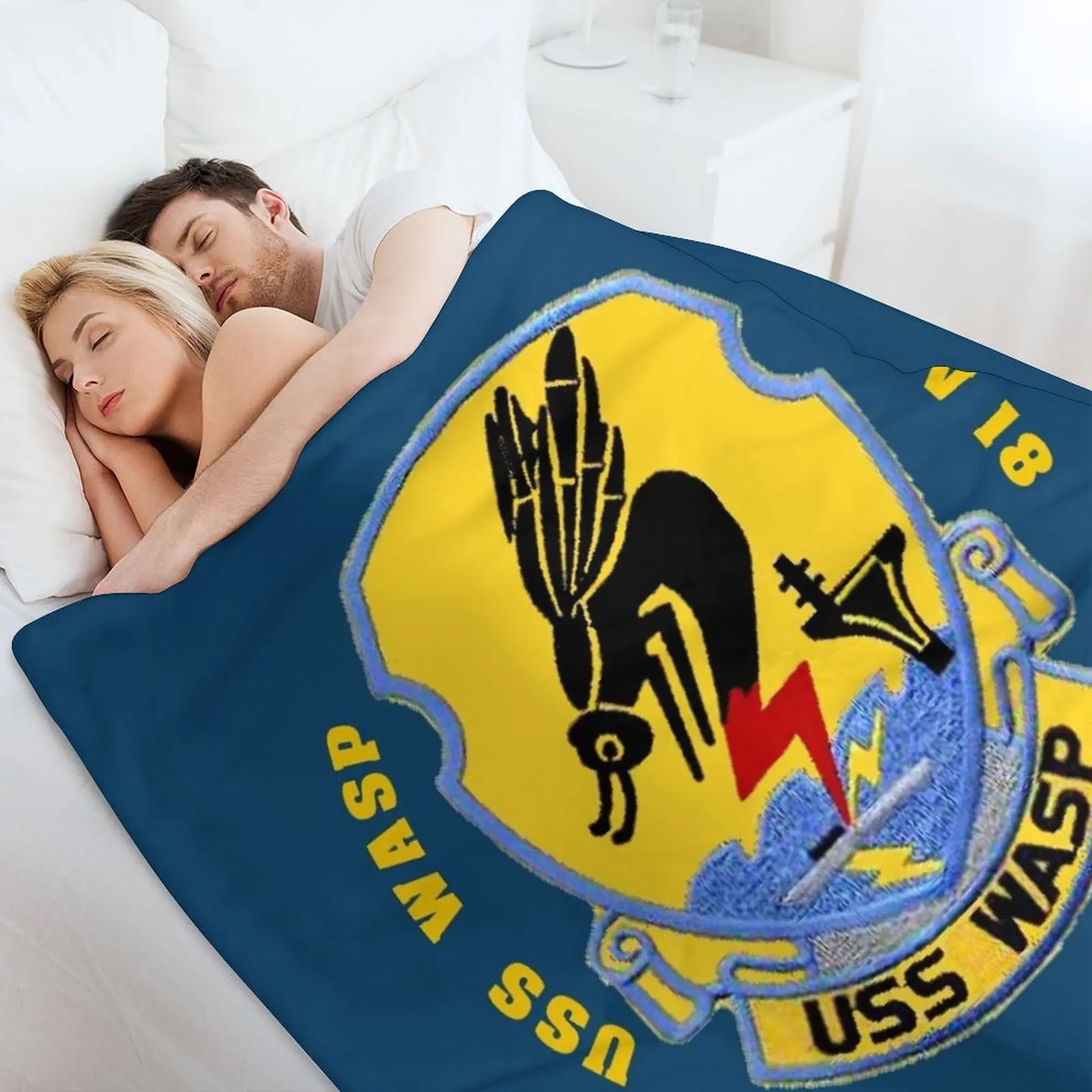 Утяжеленное летнее одеяло USS Wasp (CV/CVA/CVS-18) для дивана темных цветов