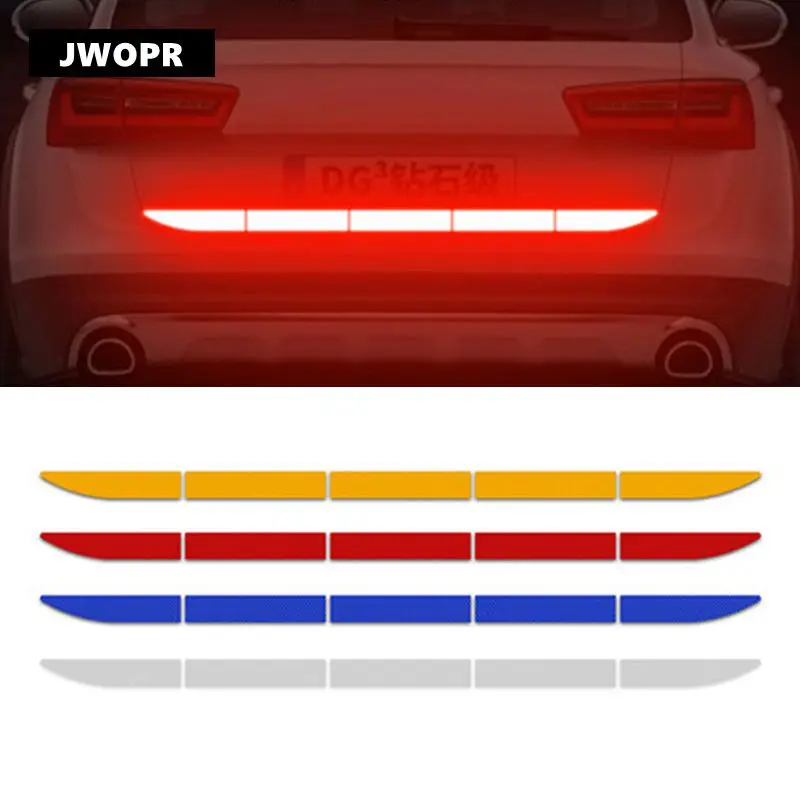 

5 Pcs/set Car Reflective Tape Safety Scratch-resistant Warning Strips Trunk Body Decoration Stickers Auto Parts Car Accessories
