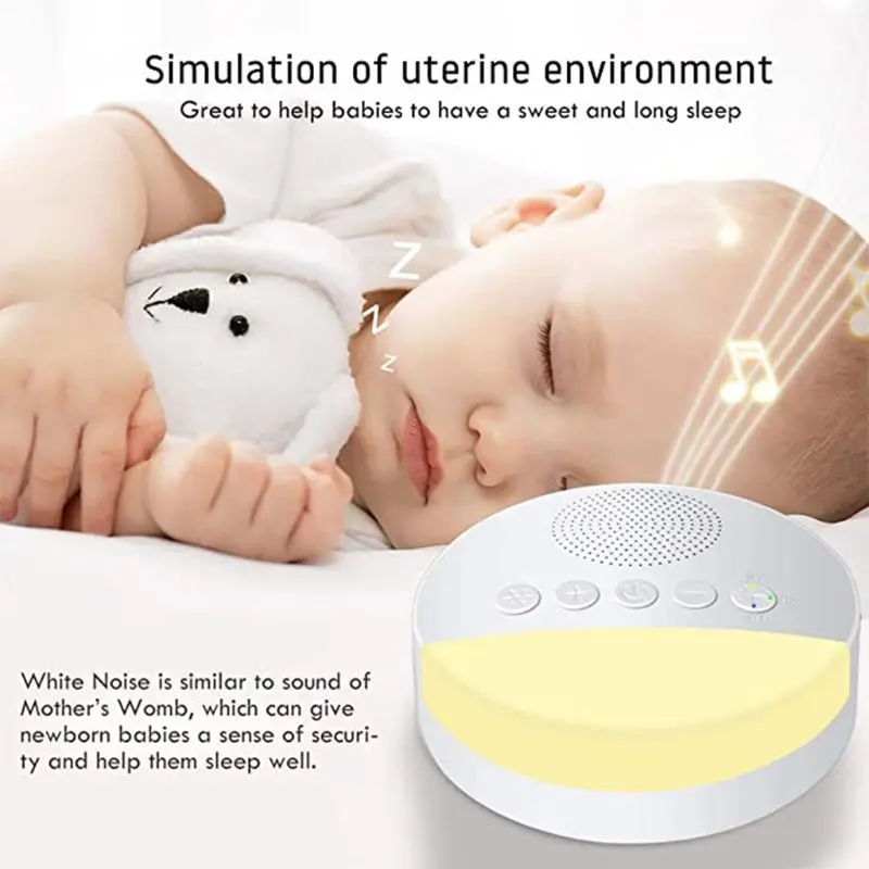 

2 in 1 White Noise Machine Nature Soothing Sounds Therapy for Baby Adult Sleeping Relaxation USB Rechargeable Timed Shutdown