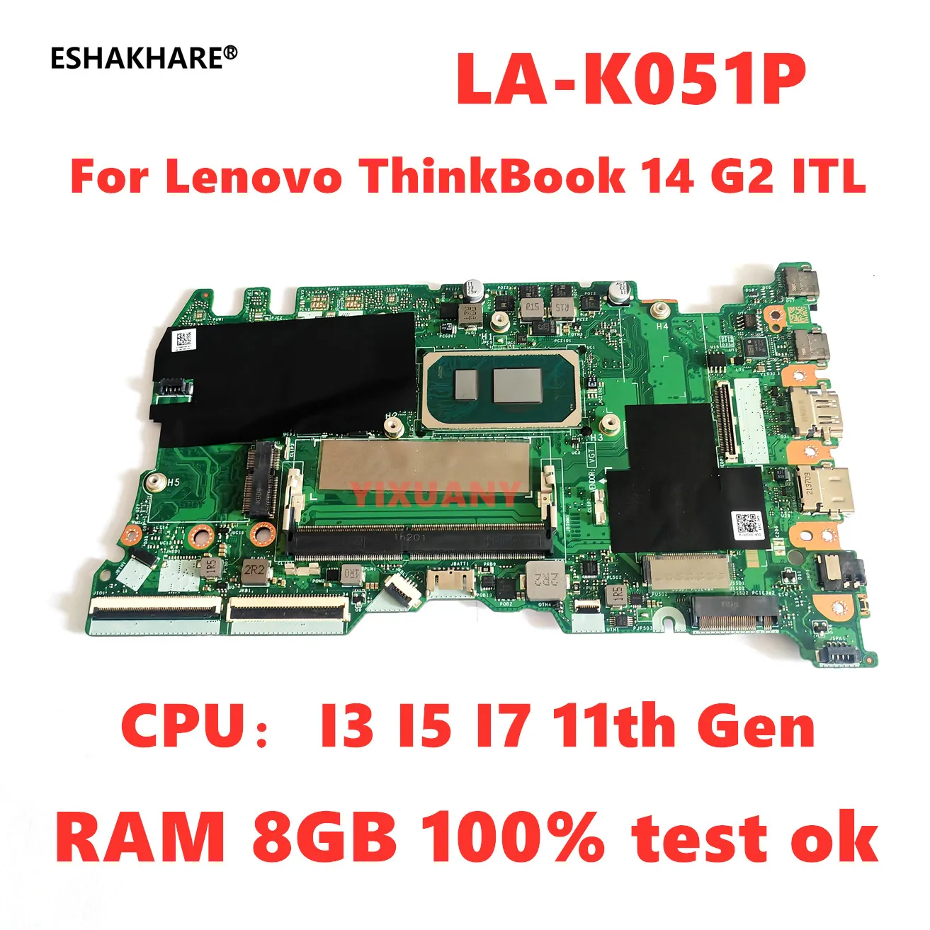 

For Lenovo ThinkBook 14 G2 15 52 ITL Notebook Mainboard Laptop 5B21A24600 LA-K051P i3 i5 i7 11th Gen new Motherboard 100% test