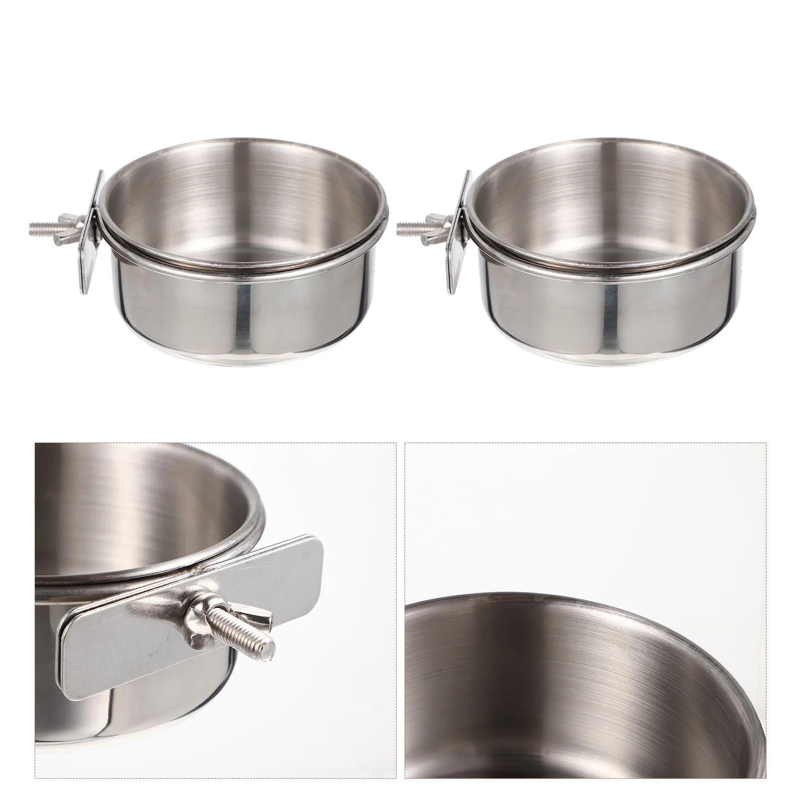 

Bird Cage Water Parrot Feederfeeding Cups Bowl Dish Parakeet Accessories Bowls Holder Cup Stainless Steel Dispenser Feeders Pet