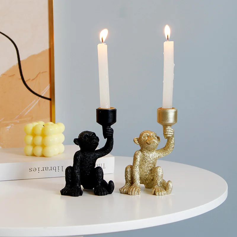 Creative Monkey Shaped Long Rod Candlestick Table Top Christ