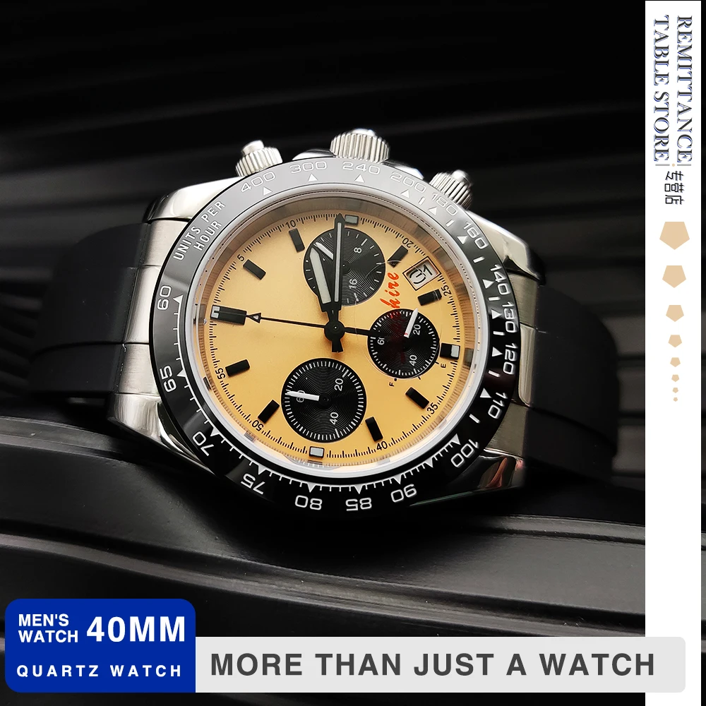 Дешево 40 мм VK63 Move Men T Quartz Panda мужской часы с сапфировым стеклом водостойкий Роскошный многофункциональный хронограф с тремя глазами