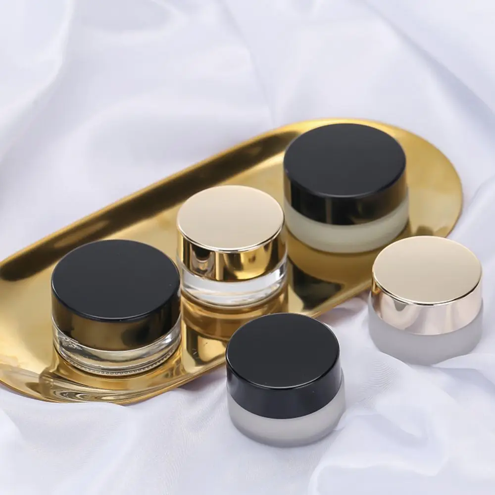 

3g/5g Empty Small Sample Bottle Glass Cosmetic Container Portable DIY Cream Lotion Pots Sealed Transparent Makeup Jar with Lid