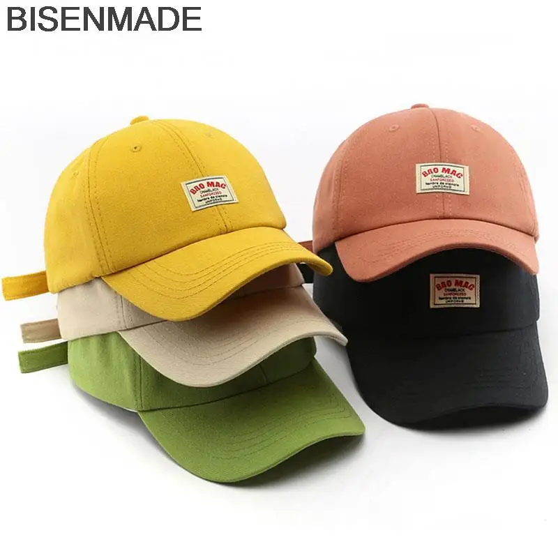 

Бейсболка BISENMADE для мужчин и женщин, Модная хлопковая кепка с мягким верхом, летняя кепка с козырьком, Повседневная нашивная Кепка с надписью