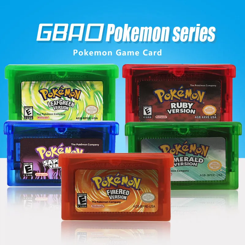 Pokemon Series Game Card NDSL GB GBC GBM GBA SP Game Cards Toys Classic Hot Selling Pokemon Anime Game Kids Birthday Gifts
