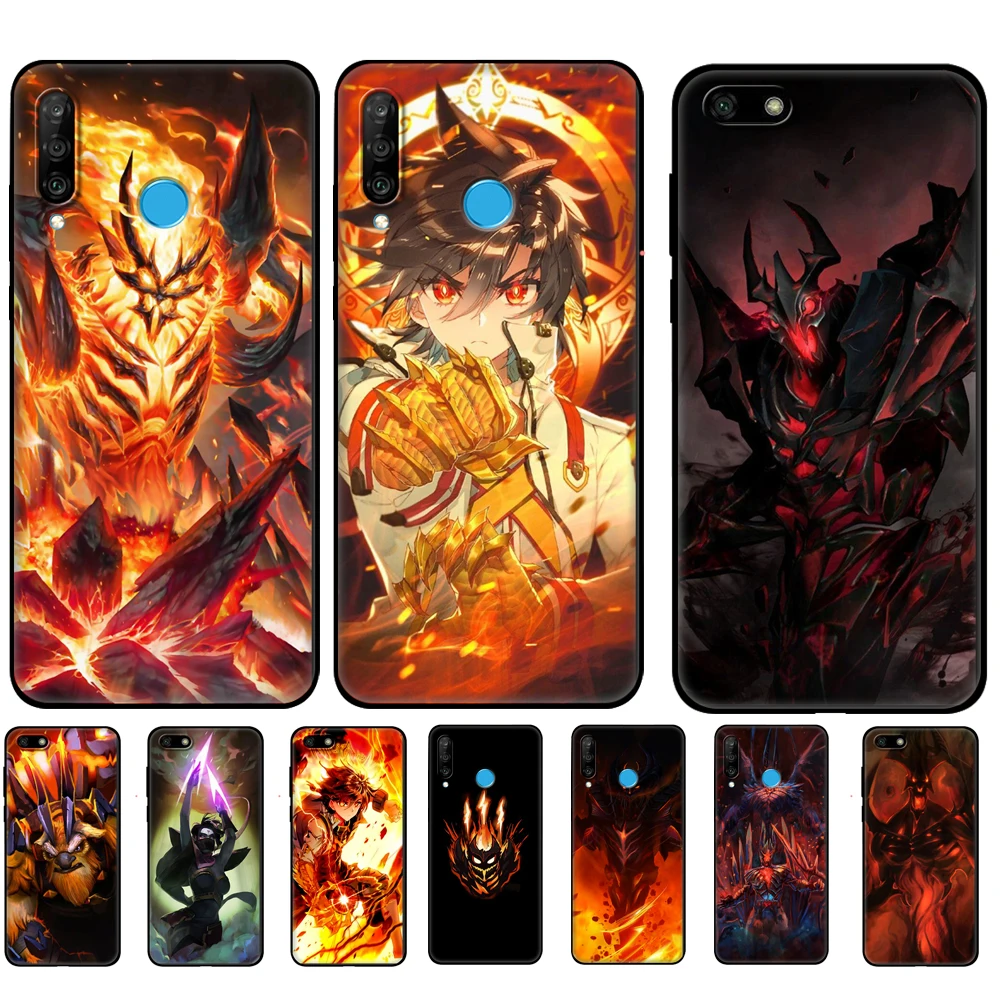 Черный чехол из ТПУ для Huawei Honor 50 Lite PRO 20 10 10i 20S 30S 30 7A 7s 7C, чехол Shadow Fiend Dota 2