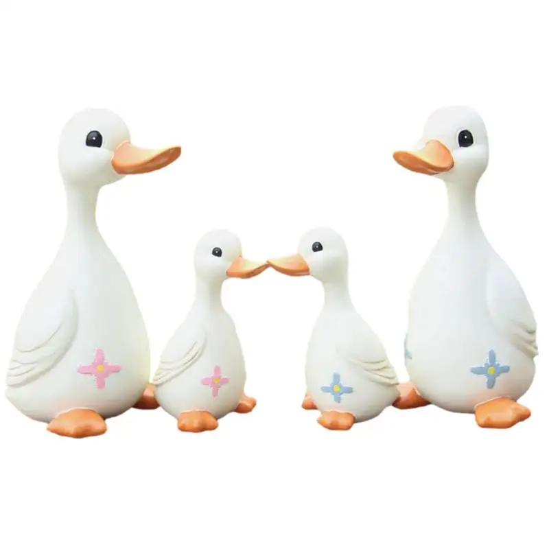 

Garden Statue Resin Duck Figurines Duck Family Member Courtyard Ornaments Artwork Animal Sculptures Home Decor