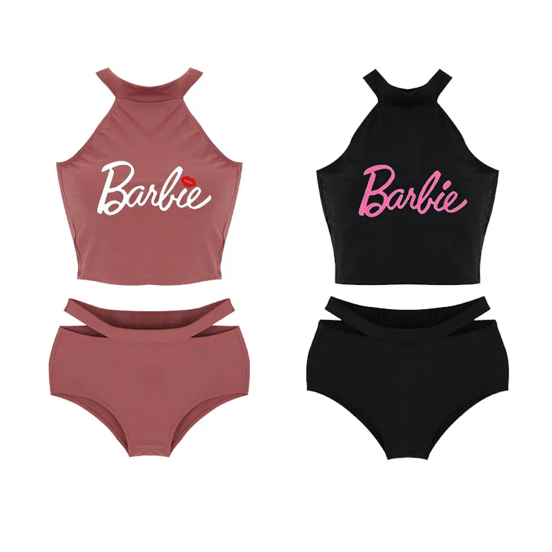 Пикантный облегающий комплект бикини Ins с принтом Барби Модный Универсальный