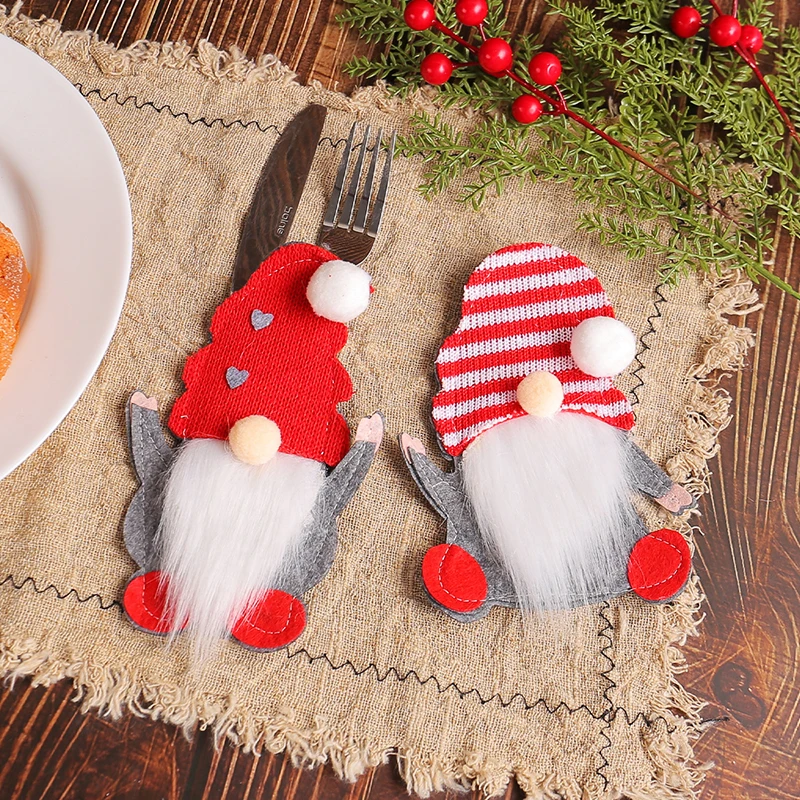 1 Рождественская посуда нож вилка мешок рождественский стол карлик Санта - Клаус
