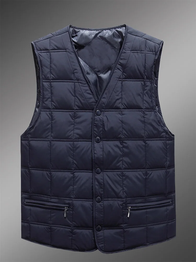 down Vest Men's Winter Plus size V-neck Lightweight Laminated Inner wear Waistcoat Liner Warm