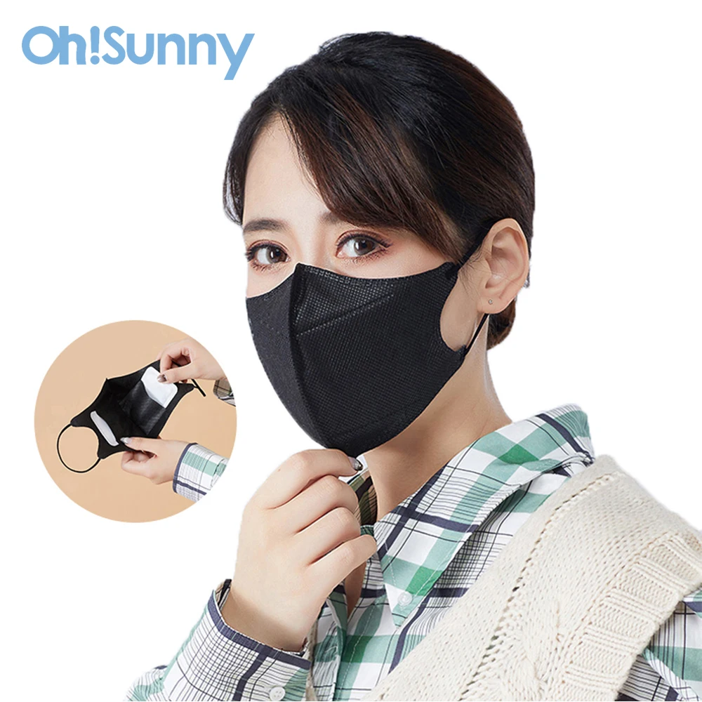 

Ohsunny Winter Disposable Heating Steam Mask Windproof Warm Solid Color 3D Breathable Soft Woman Masque Steam Mask