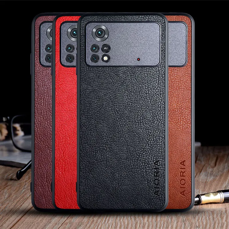 Чехол для Poco M4 Pro 4G 6 43 дюйма роскошный винтажный кожаный чехол мягкий жесткий xiaomi