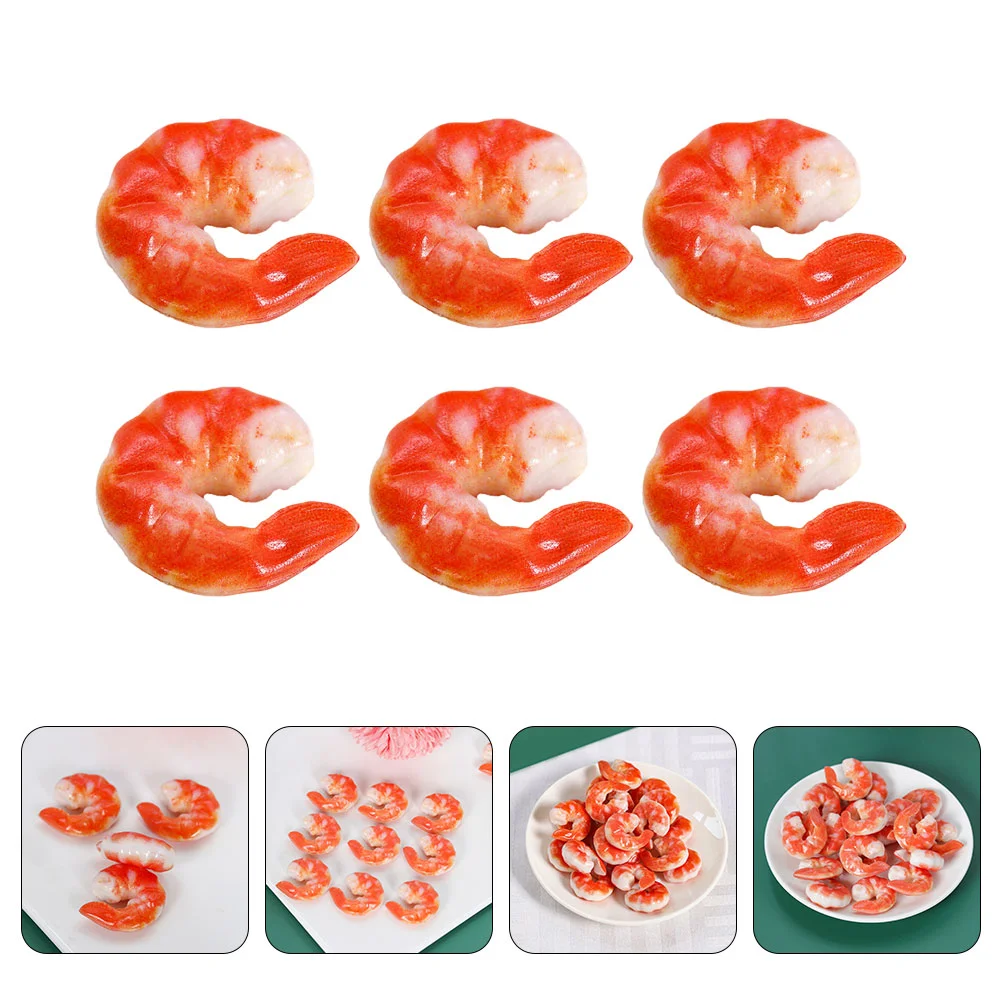 

6 Pcs Simulation Shrimp Desktop Vivid Crafts Simulated Marine Animal Model Sea Pvc Creature Realistic Models