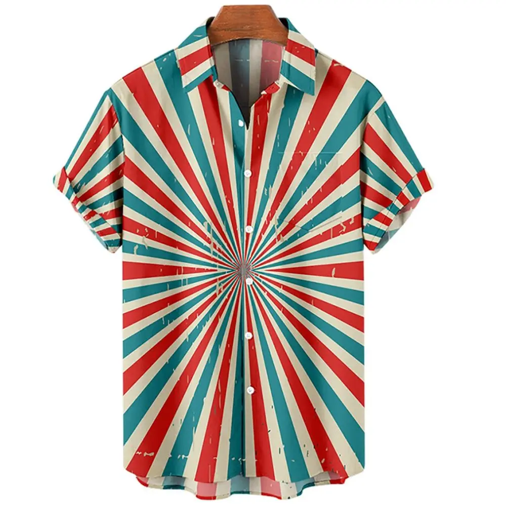 Hawaiian Men's Casual Shirt, Beach Short Sleeve Shirt, 3D Music Instrument Printed Shirt, Lapel, Single Button, 2022