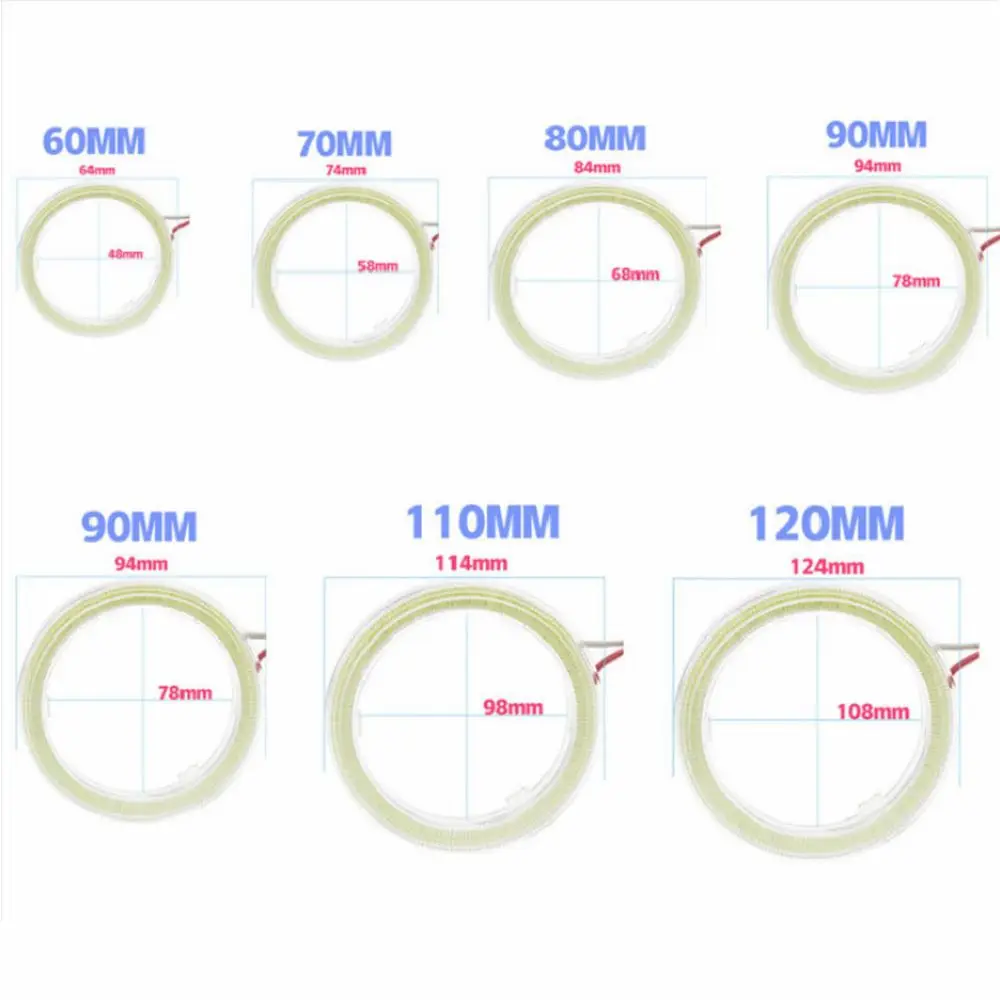 Светодиодная фара дальнего света Angel Eyes COB 60/70/80/90/100/110/120 мм