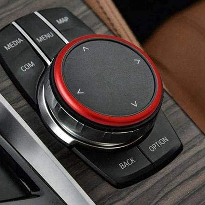 2X красное алюминиевое кольцо центральная консоль Idrive мультимедийный контроллер