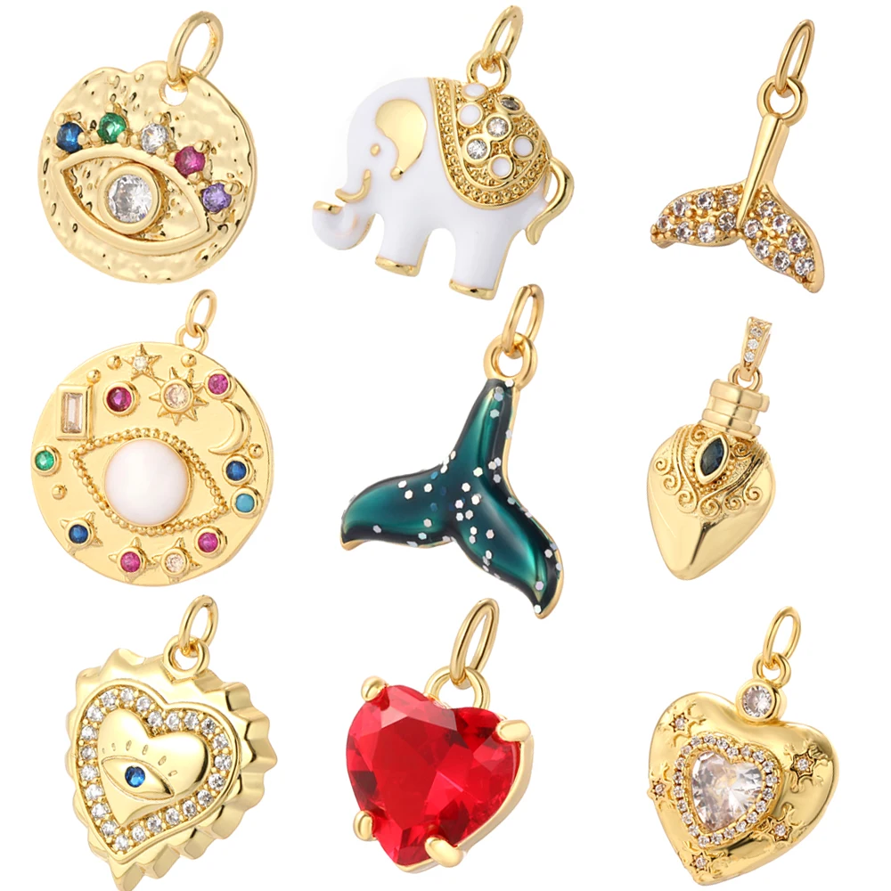 

Греческий глаз роскошный золотой цвет сердце подвеска рыбий хвост Подвески для изготовления ювелирных изделий Трендовое Ожерелье Серьги П...