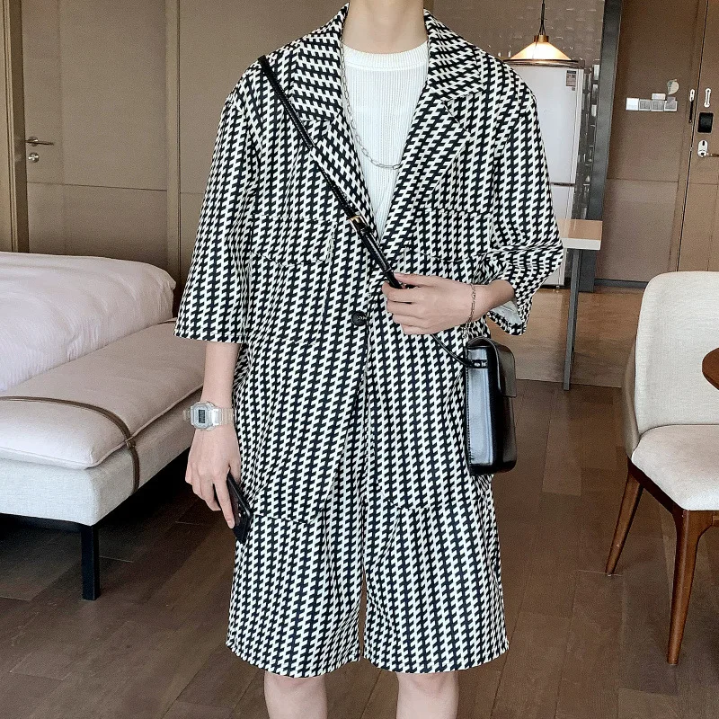 Summer Tide Short Sleeve Suit Thin Tide Brand Sports Top Shorts Combination Trend Casual Suit Shorts Two-piece Set