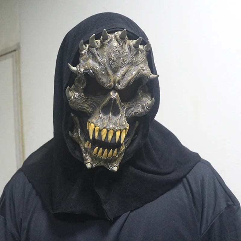 Маска На Голову Страшного Призрака Хэллоуин Из Спандекса С Кожаным Эффектом