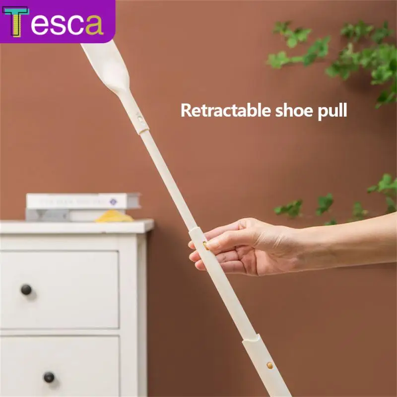 

Professional Adjustable Handle Shoehorn Without Bending Over Hanging Ring Design Shoe Puller Spoon Shape One Pull One Insert