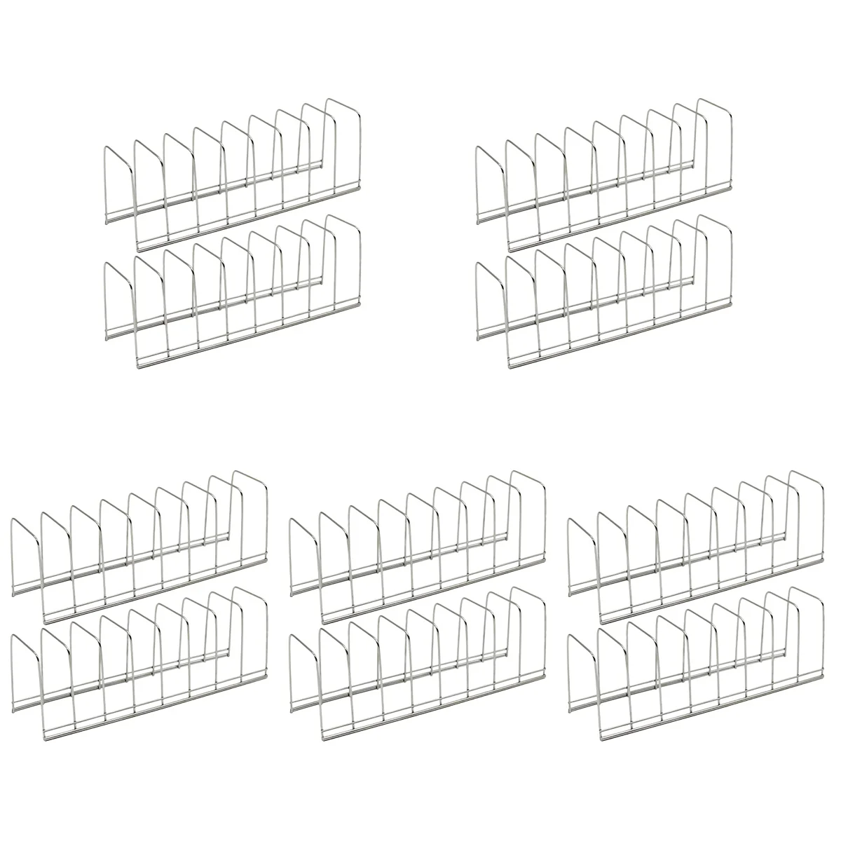 

10 Pcs Drain Tray Dish Rack Cabinet Kitchen Storage Dishes Draining Household Tableware Holder Stainless Steel Dry Convenient