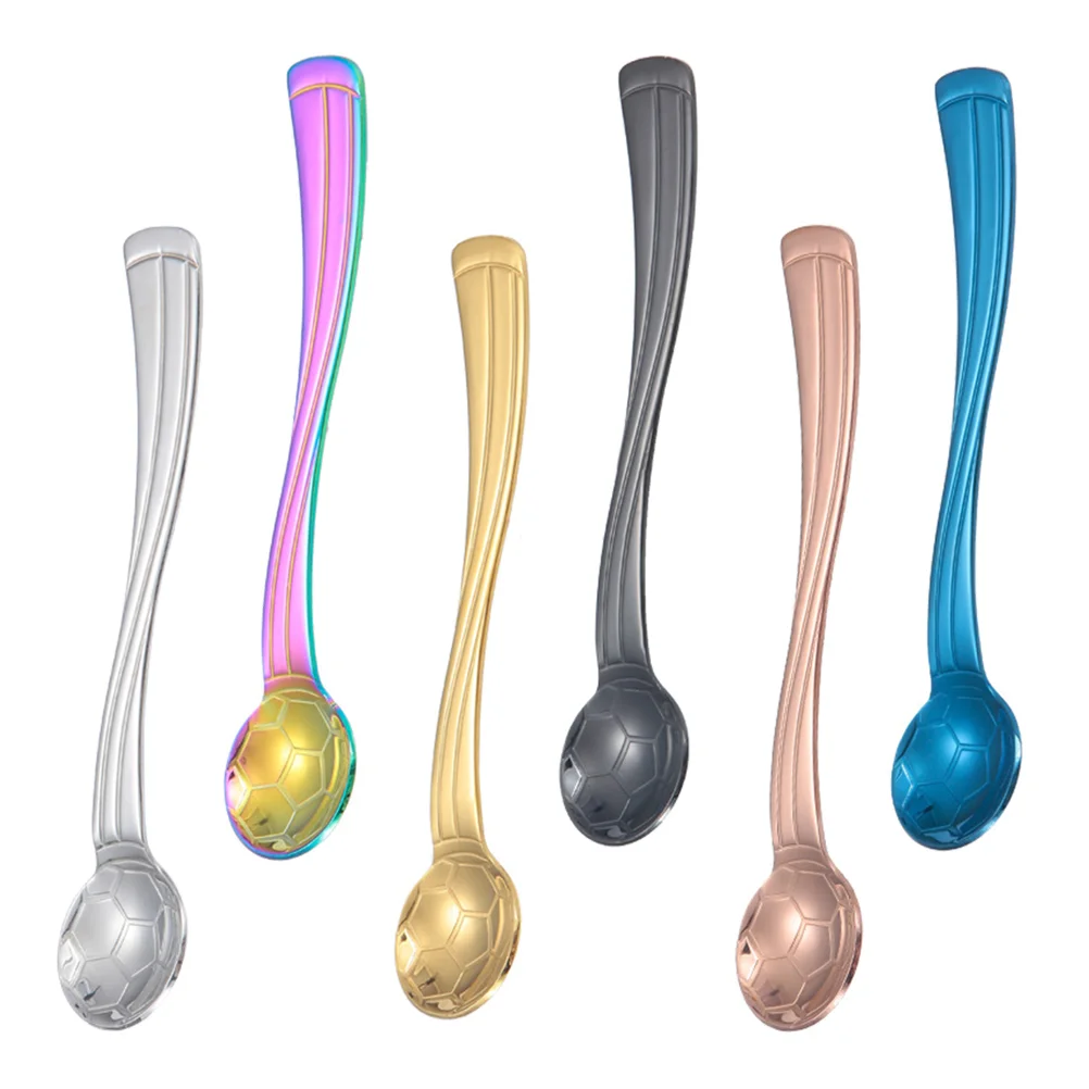 6 шт. креативная футбольная ложка из нержавеющей стали ложки для перемешивания