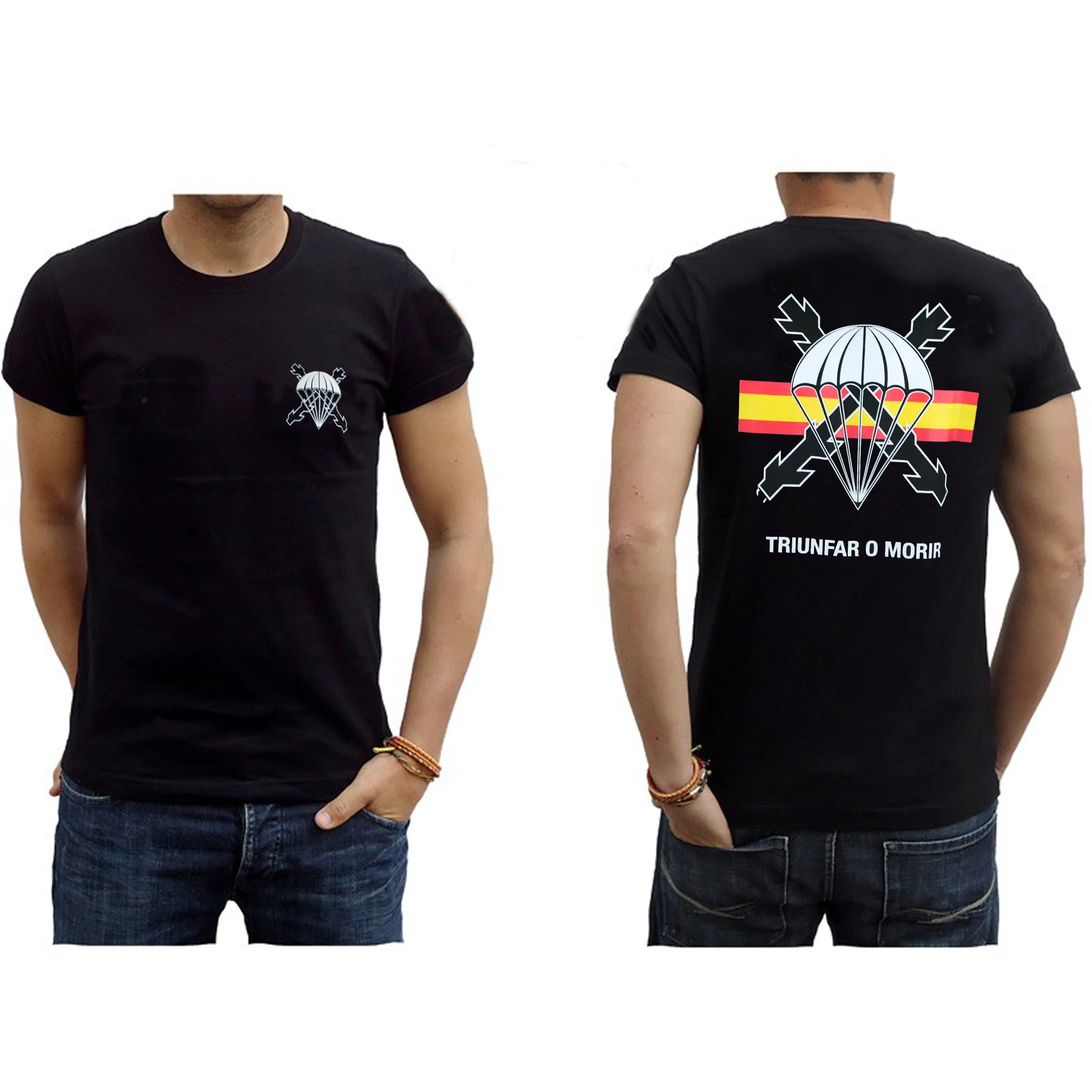 Футболка с десантской бригадой испанской армии Bripac. Повседневные футболки из 100%