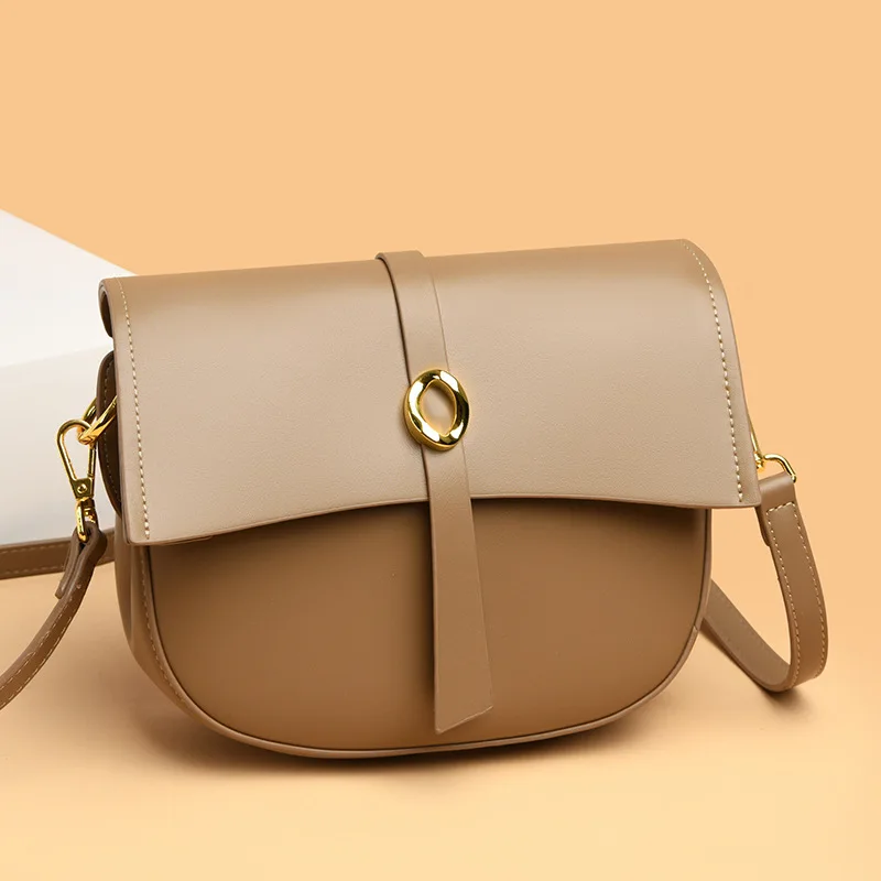 

Popular women's bag 2022 creative design semi-circular bag saddle bag high sense decorative leather small round bag