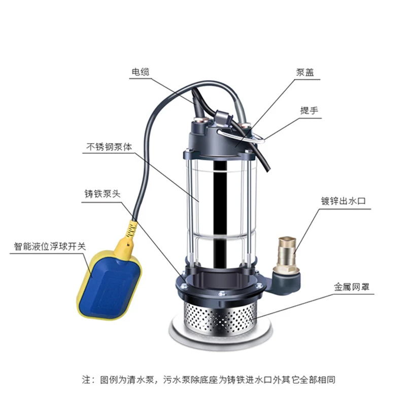 Rumah Tangga Self-priming Tinggi Angkat Pompa Submersible Dengan 220V 370W Pertanian Pompa Peralatan Irigasi