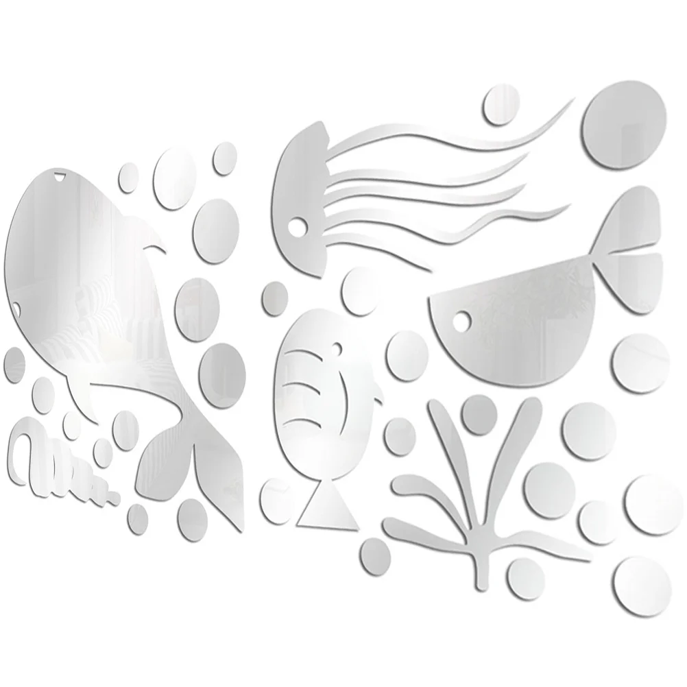 

Mirror Fish Sticker Wall Decoration Stickers Decorate Decal Mirrors Acrylic Adhesive