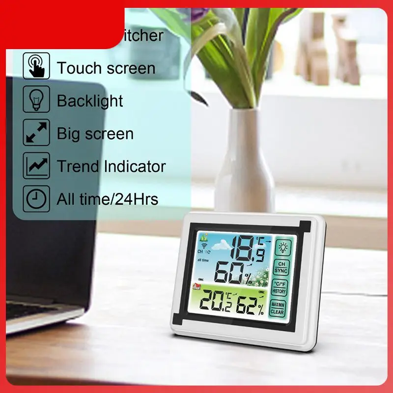 

Color Touch Screen Weather Station Outdoor Forecast Sensor Backlight Thermometer Hygrometer Wireless Silent Remote Sensor Clock