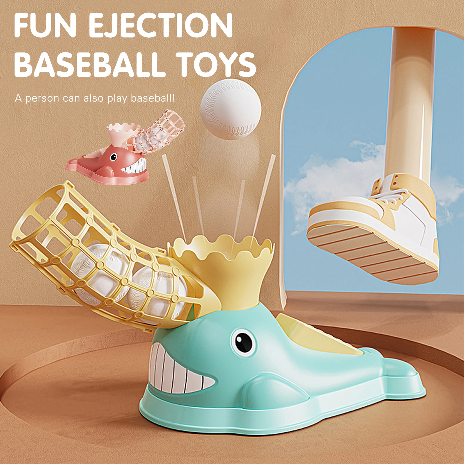 

Children's Baseball Pitching Machine Toys Training Sport Set Outdoor Pitcher Easy To Use Educational Development Birthday Gifts