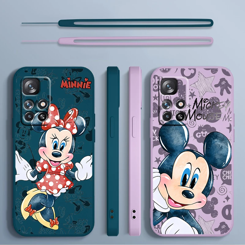

Disney Mickey Cool For Redmi K60 K50 K40 K30 K20 10C X 9C T AT A 8A 7A Gaming Pro Plus Liquid Rope Silicone Phone Case